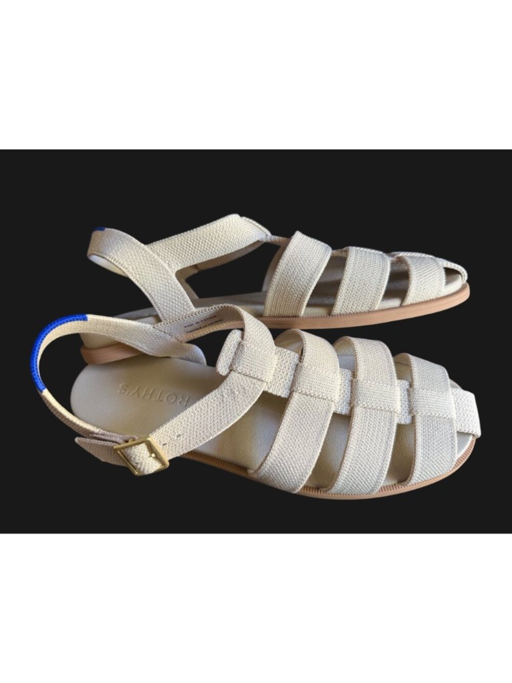 size 8 new Womens Rothy's cream fisherman sandals in "coconut" strappy buckle an - Picture 4 of 11